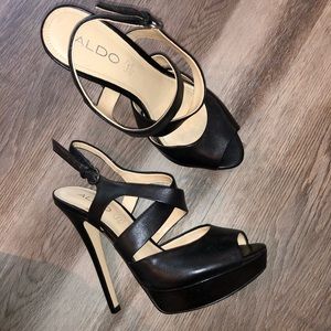 ALDO Black Platform Criss Cross Heels